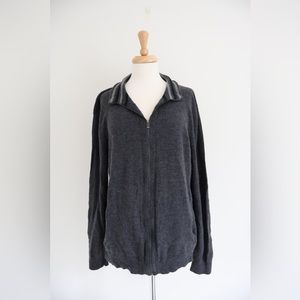 Men’s Calvin Klein Extra Fine Merino Full Zip Grey Sweater Extra Large (XL)